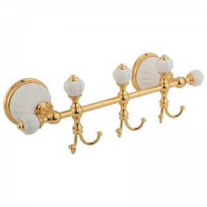MIGLIORE Olivia 17463 планка с тремя крючками 30 см, золото