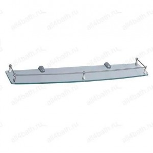 WasserKRAFT K-555 полка стеклянная с бортом, хром