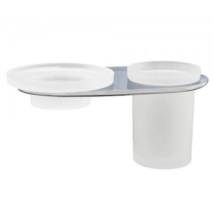 WasserKRAFT Kammel К-8326 держатель стакана и мыльницы, матовое стекло/хром
