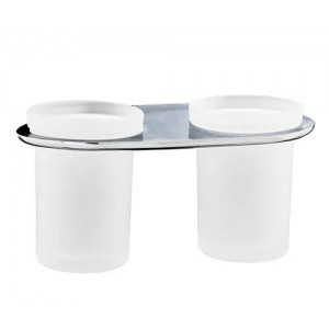WasserKRAFT Kammel К-8328D подстаканник двойной настенный, матовое стекло/хром