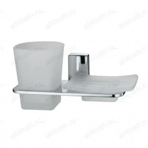 WasserKRAFT Leine K-5026 держатель стакана и мыльницы, матовое стекло/хром