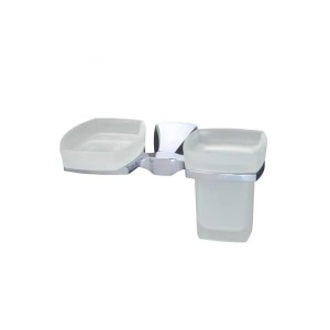 WasserKRAFT Wern K-2526 держатель стакана и мыльницы, матовое стекло/хром