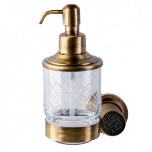 Дозатор для жидкого мыла Boheme Royal Cristal 10932-BR подвесной, бронза