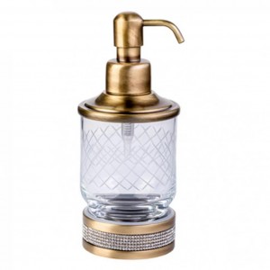 Дозатор для жидкого мыла Boheme Royal Cristal 10929-BR настольный, бронза