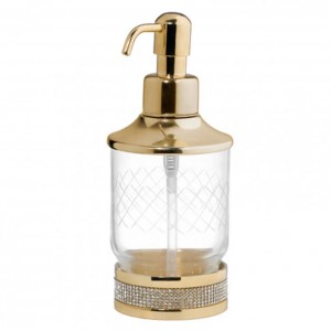 Дозатор для жидкого мыла Boheme Royal Cristal 10929-G настольный, золото