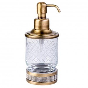 Дозатор для жидкого мыла Boheme Royal Cristal 10929-BR-B настольный, бронза