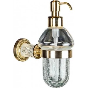 Дозатор для жидкого мыла Boheme Murano Crystal 10912-CRST-G настенный, золото