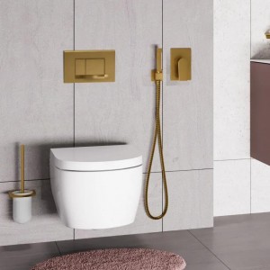 Встраиваемый комплект для биде со шлангом 150 см WasserKRAFT  (А55094), матовое золото