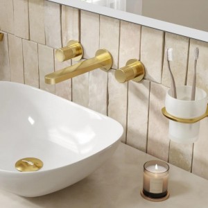 Встраиваемый смеситель для раковины WasserKRAFT Schunter 8200 (8245), матовое золото