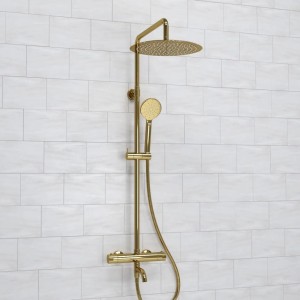 Душевая система с термостатическим смесителем WasserKRAFT Sauer 7100 (A188.263.207.PG Thermo), глянцевое золото