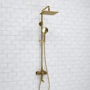 Душевая система со смесителем WasserKRAFT Sauer 7100 (A171.256.207.PG), глянцевое золото