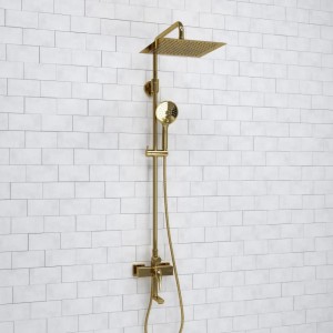 Душевая система со смесителем WasserKRAFT Sauer 7100 (A171.261.207.PG), глянцевое золото