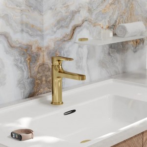 Смеситель для раковины WasserKRAFT Neckar 2100 (2103), глянцевое золото