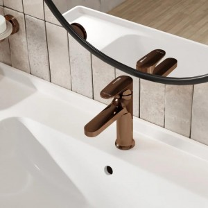 Смеситель для умывальника WasserKRAFT Asphe 7700 (7703), розовое золото