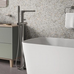 Смеситель напольный для ванны WasserKRAFT Tauber 6400 (6421), никель