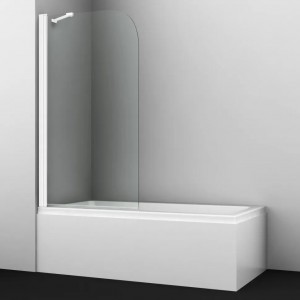 Стеклянная шторка на ванну 800х1400 WasserKRAFT Leine 35P (35P01-80WHITE Fixed), белый
