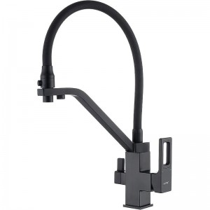Смеситель для кухни Gappo G17-6 G4317-6 черный матовый с гибким изливом
