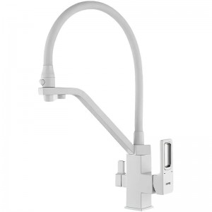 Смеситель для кухни Gappo G17-8 G4317-8 Белый с гибким изливом