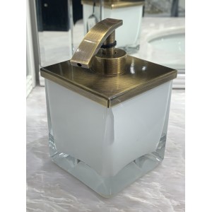 Дозатор для мыла настольный WINDISCH FASHION 90433BOW белый/бронза 90х90х145