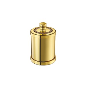 Баночка для ватных шариков с крышкой настольная WINDISCH SHINE LIGHT 88534O золото d75h140