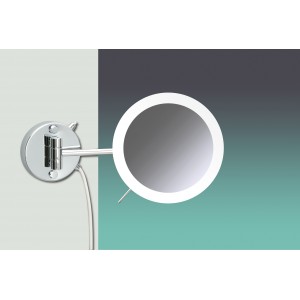 Зеркало косметическое увеличительное с подсветкой LED Теплый свет 5X WINDISCH 99654/1CR хром d200 L4