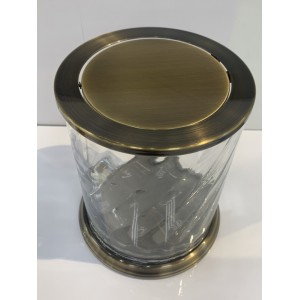 Бачок для мусора с поворотной крышкой настольный WINDISCH SPIRAL 89805OW бронза d205h245